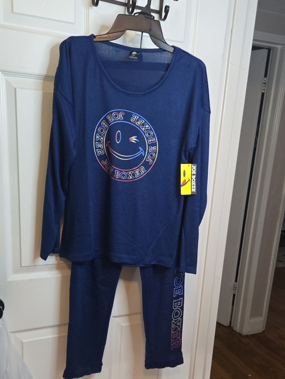 Joe Boxer Navy Blue Smiley Logo Pajama Set
